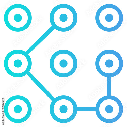 Lock pattern icon in gradient style, use for website mobile app presentation