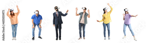 Set of people in VR glasses...