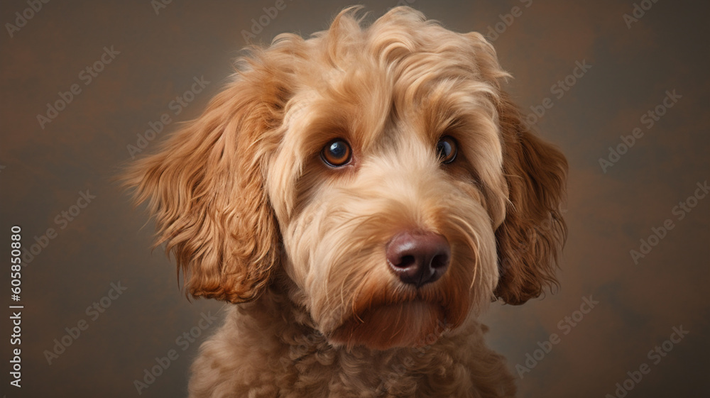 A Generative AI Illustration of A Baby Labradoodle A Generative AI Illustration of A Baby Labradoodle