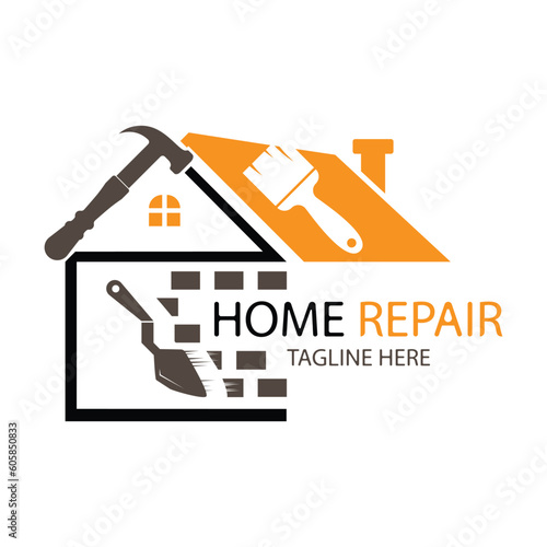 home repair vector logo design template illustration