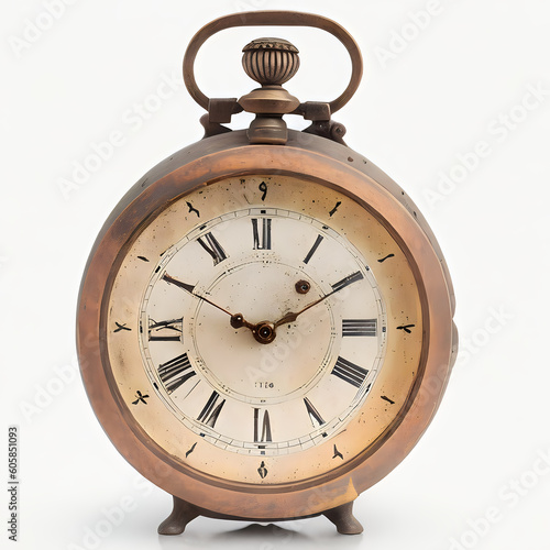 antique clock isolated on white, clock, time, alarm, isolated, white, minute, hour, bell