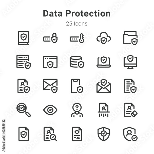 icons collection on data protection and related topic