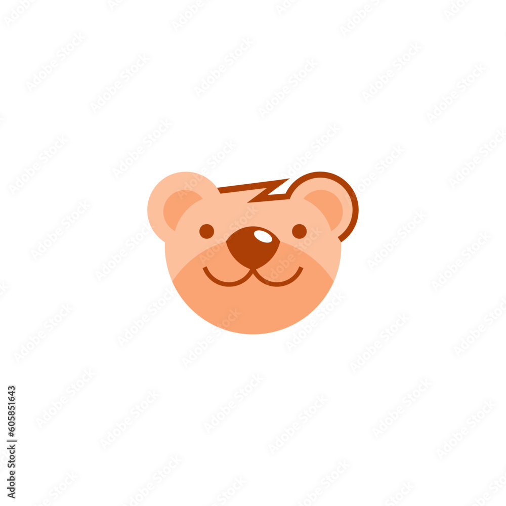 A bear head with a brown nose and a brown nose. A bear head with a brown nose and a brown nose.