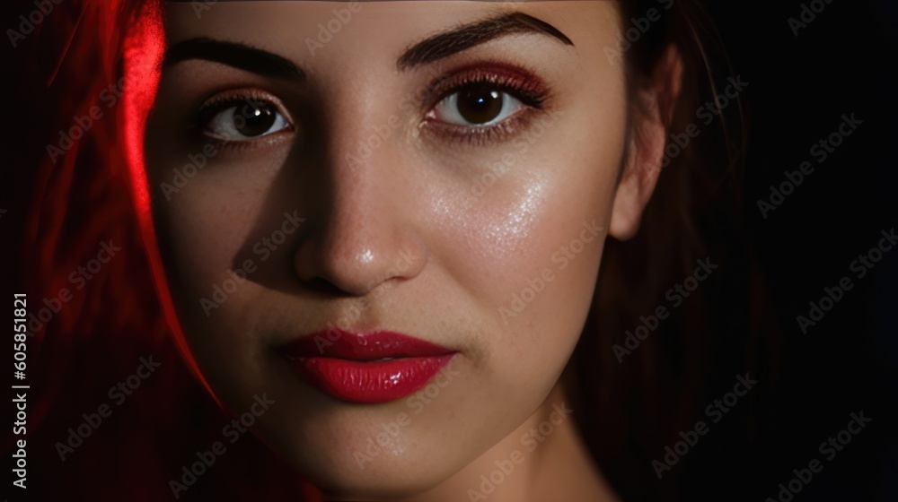 Female model with a beautiful face posing for skin care and cosmetics - made with Generative AI tools Female model with a beautiful face posing for skin care and cosmetics - made with Generative AI tools