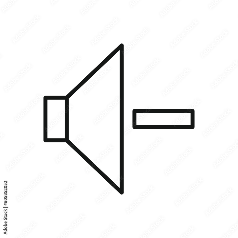 Vetor de editable icon of speaker sound symbol turn down volume