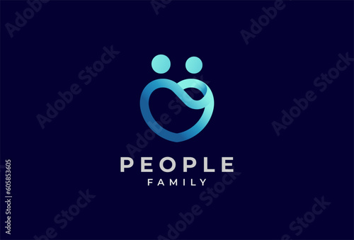 People logo design, Family Community  human Logo template element,vector illustration