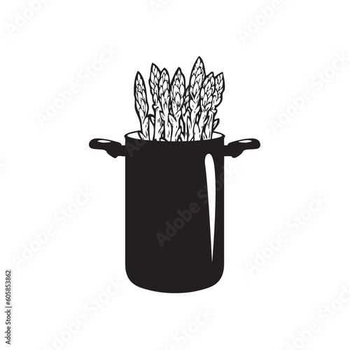 Saucepan with Asparagus
