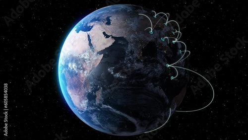 3D Earth Connections Global Technology. Woldwide Digital Network.from kuala lumpur, malaysia photo