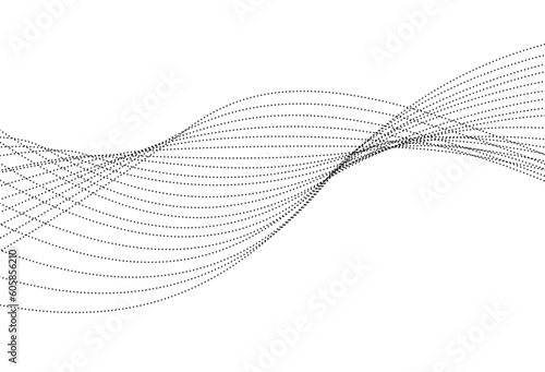 Blending Halftone line wave background. wavy shape black gray background design. 