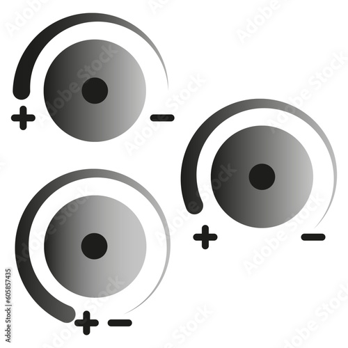 Round regulators icon for concept design. Audio radio app.