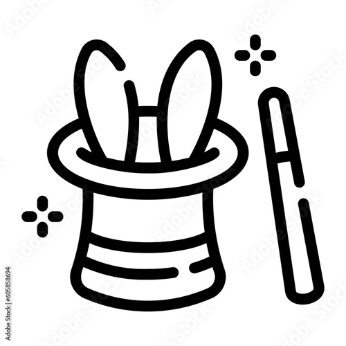 magic trick Line Icon