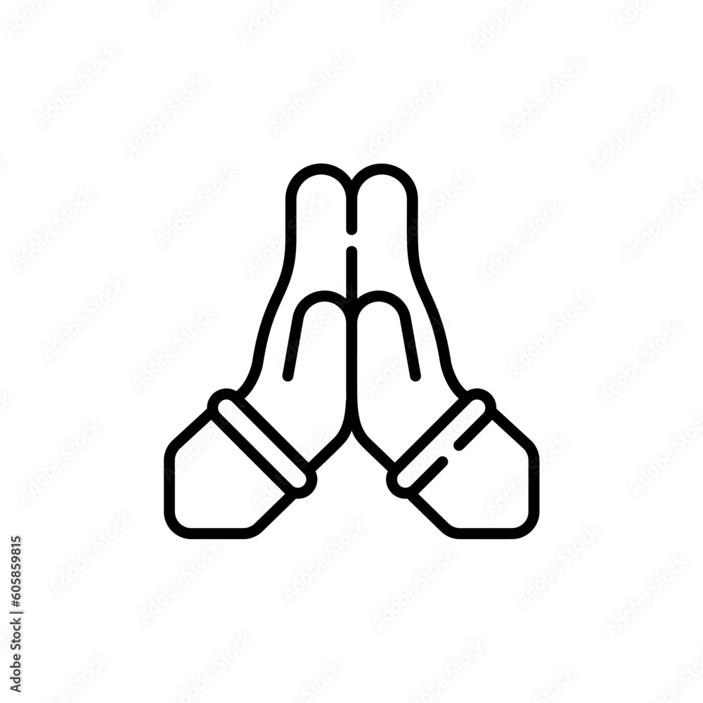 Fototapeta premium praying hand icon with black color