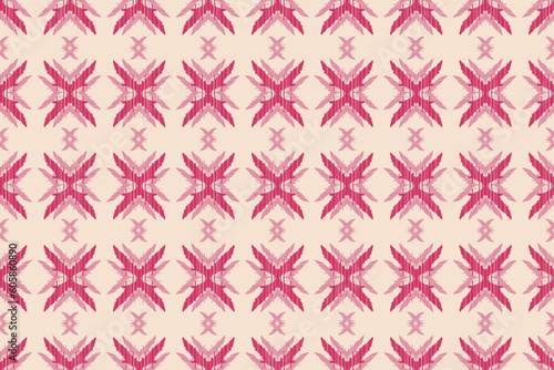 Abstract Ethnic ikat art. Seamless pattern in tribal, folk embroidery, and Mexican style. Aztec geometric art ornament print. vector design for fashion, fabric, wallpaper, cover, wrapping carpet.