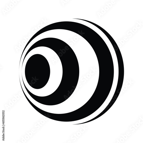 ball black and white illusion vector