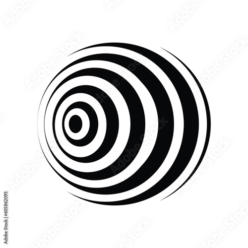 ball black and white illusion vector