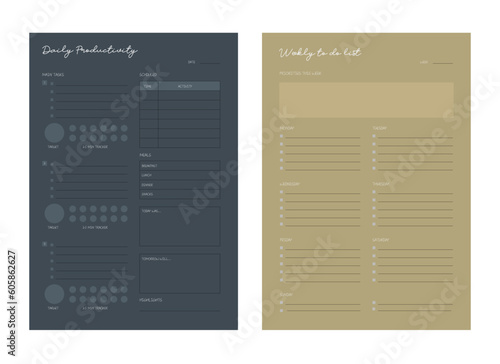 (Winter) set of daily Weekly to do list planner. 