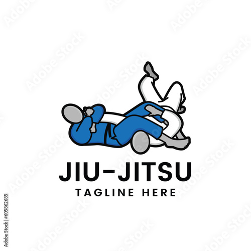 Obraz na płótnie Martial art Brazilian Jiu- Jitsu Judo logo sport symbol illustration Vector w salonie