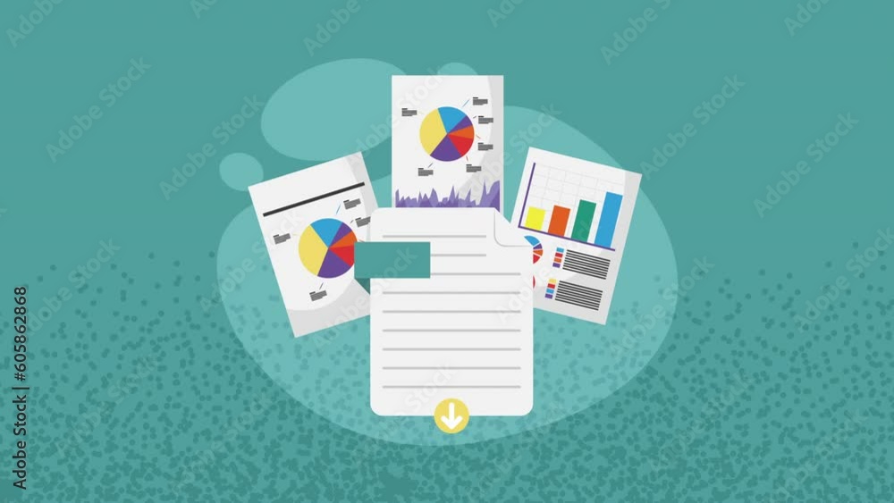 statistics infographic in document animation statistics infographic in document animation