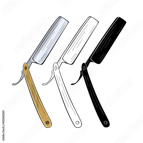 Straight razor icon isolated on white background
