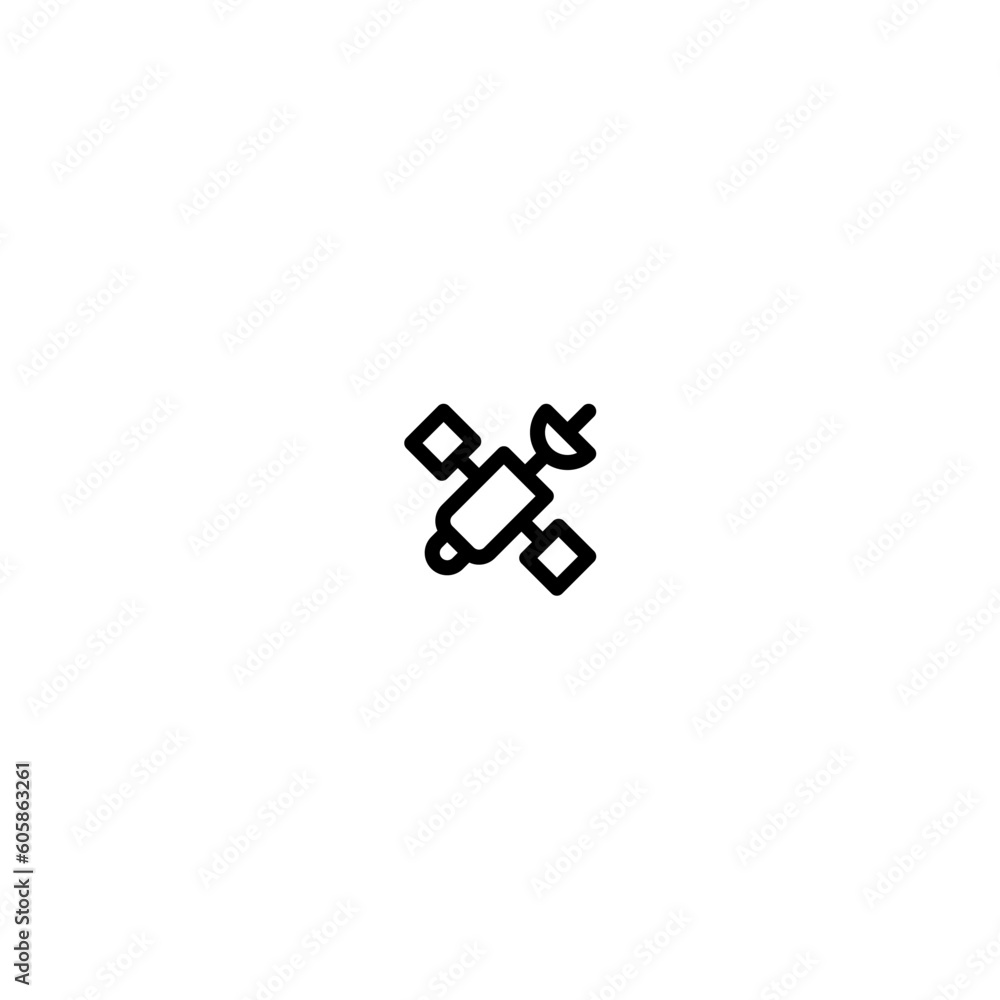 satellite icon with black color satellite icon with black color