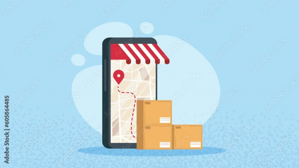 smartphone device with gps app animation smartphone device with gps app animation