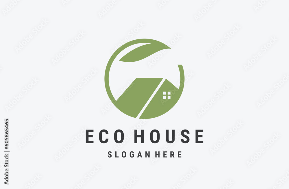 Green House Logo Template Design Vector Illustration Green House Logo Template Design Vector Illustration