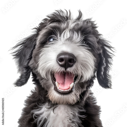 a Bernadoodle Dog puppy, happy, smiling, and healthy, Pet-themed, photorealistic illustrations in a PNG, cutout, and isolated. Generative AI