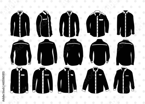 Long Sleeve Shirt SVG, Shirt Silhouette, Plain Shirt Svg, Shirt Icon Svg, Man Dress Svg, Men Wear Svg, Men Clothe Svg, Shirt Bundle