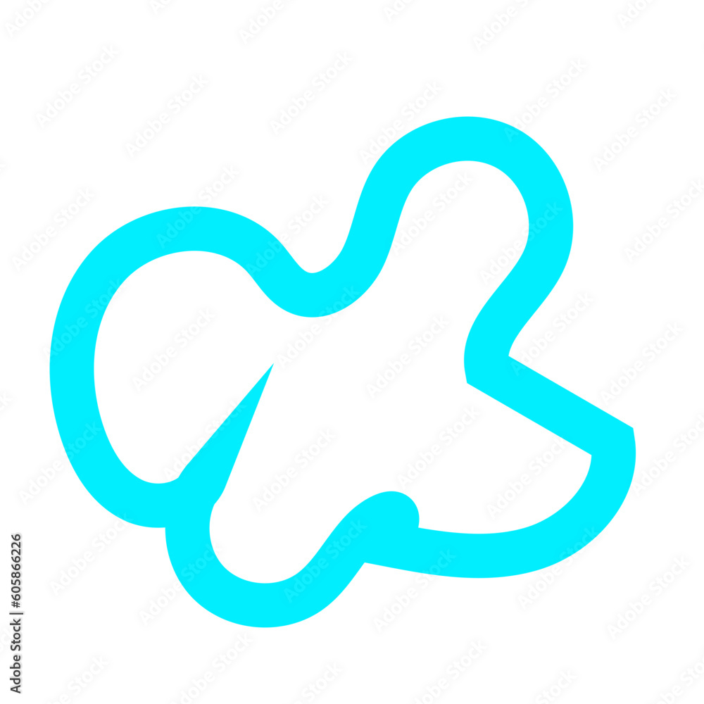 Blue Blob Outline Element Blue Blob Outline Element