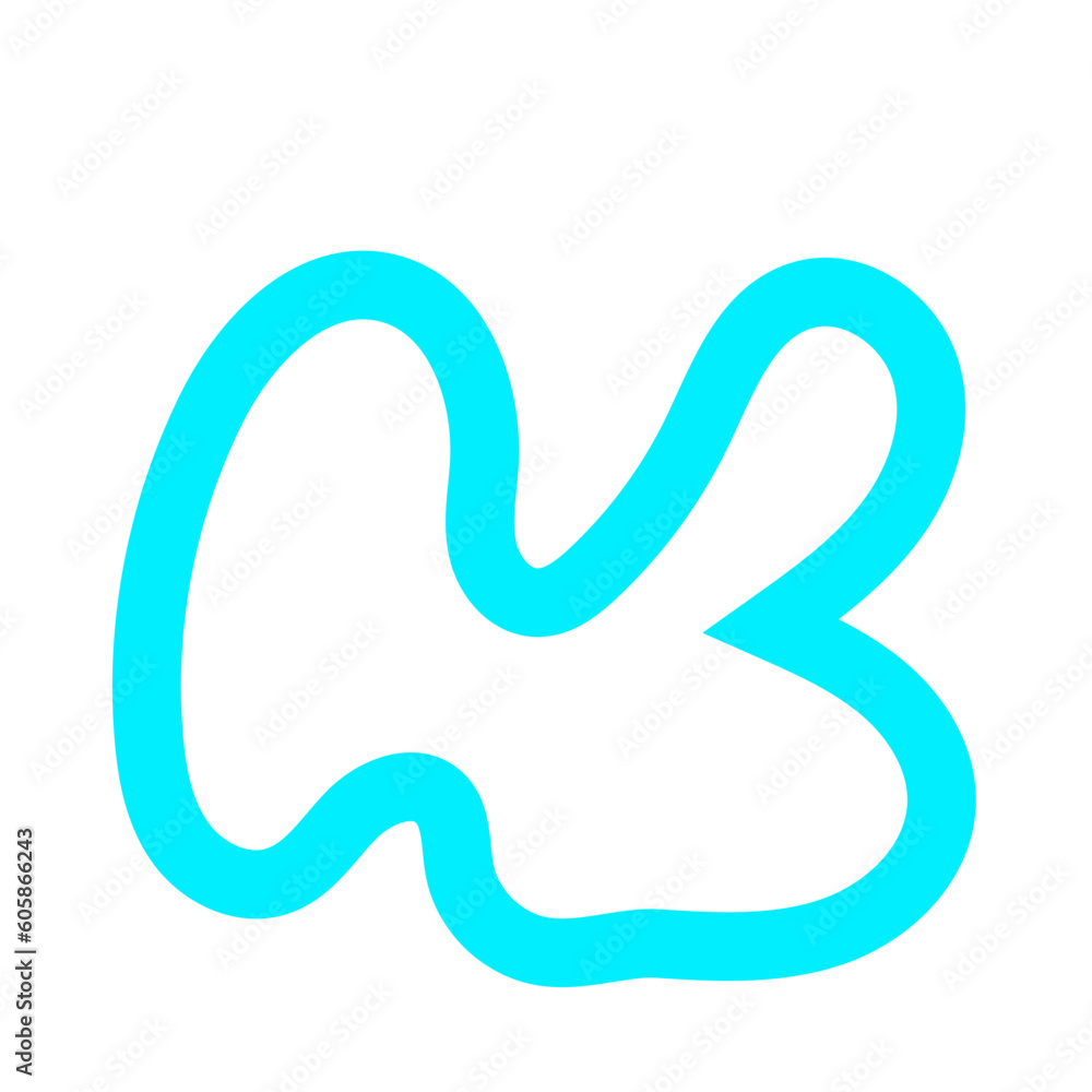 Blue Blob Outline Element Blue Blob Outline Element