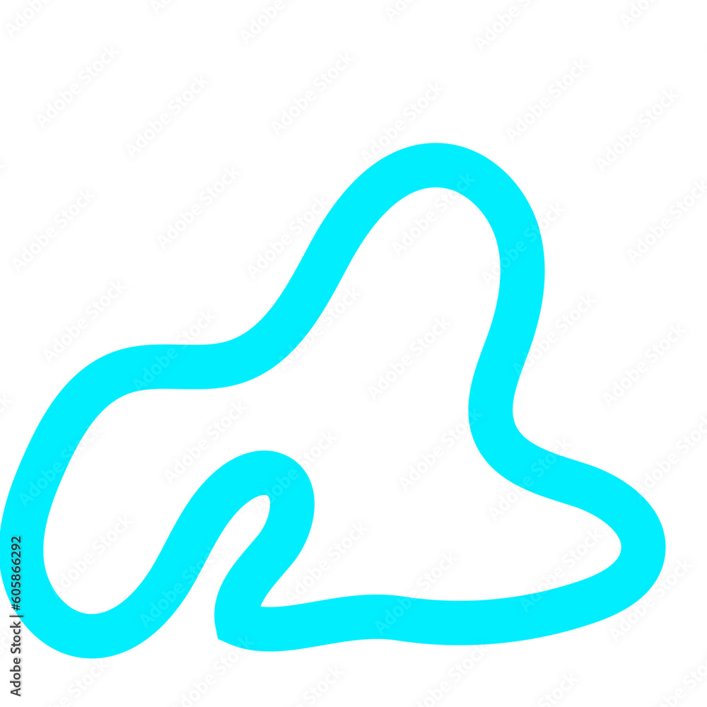 Blue Blob Outline Element