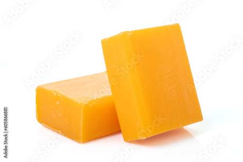 orange soap vitamin C isolated on white background.