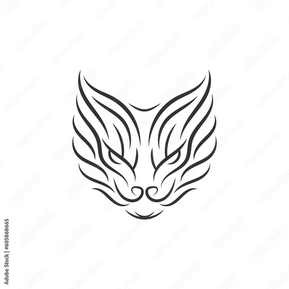Animal Tribal Tattoo - Wild Cat / Lynx Animal Tribal Tattoo - Wild Cat / Lynx