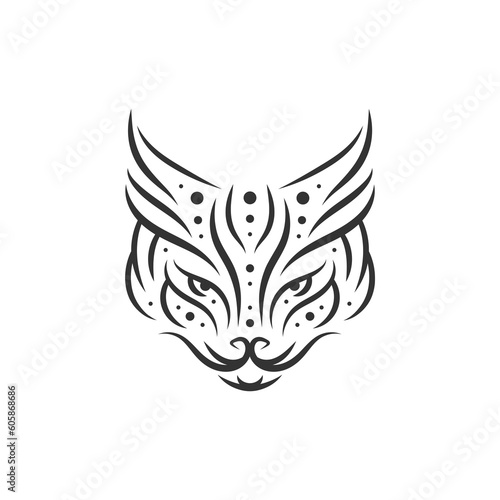 Animal Tribal Tattoo - Wild Cat / Lynx