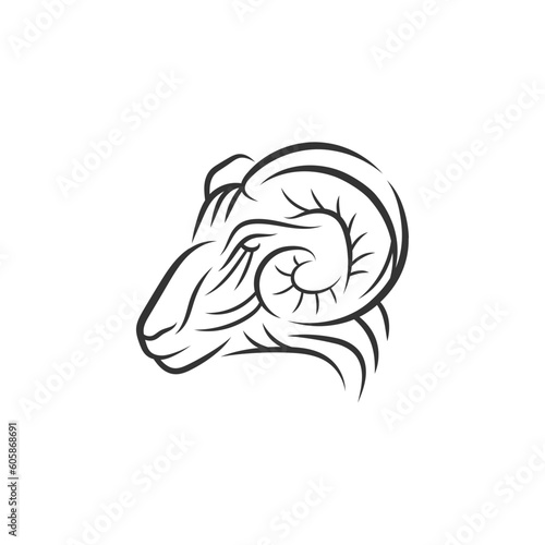 Tribal Animal Tattoo - Goat's Head
