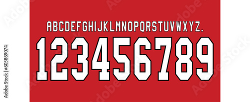 font vector team 2021 - 22 kit sport style font. football style font with lines and points inside.  Ajax font. sports style letters and numbers for soccer team. Netherlands league