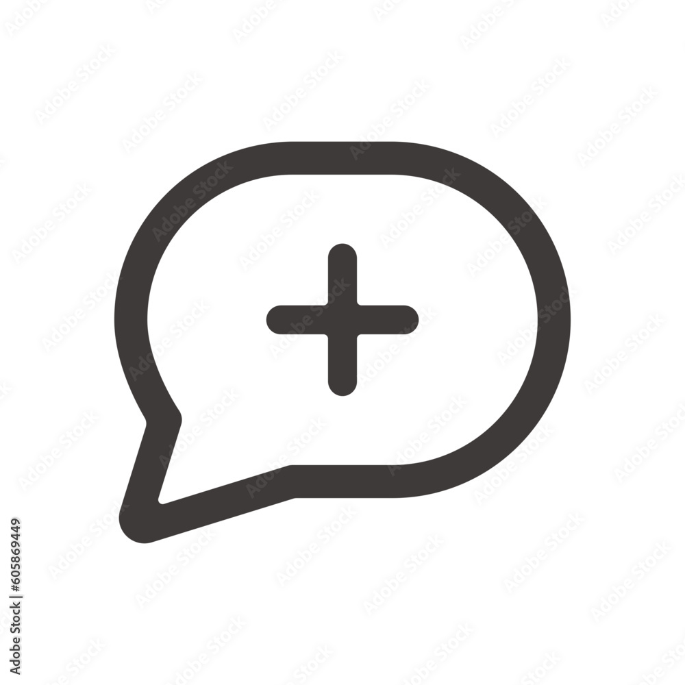 Obraz premium 製品設計やアプリ開発やプログラミングに使える、シンプルで使いやすいコメント追加アイコン