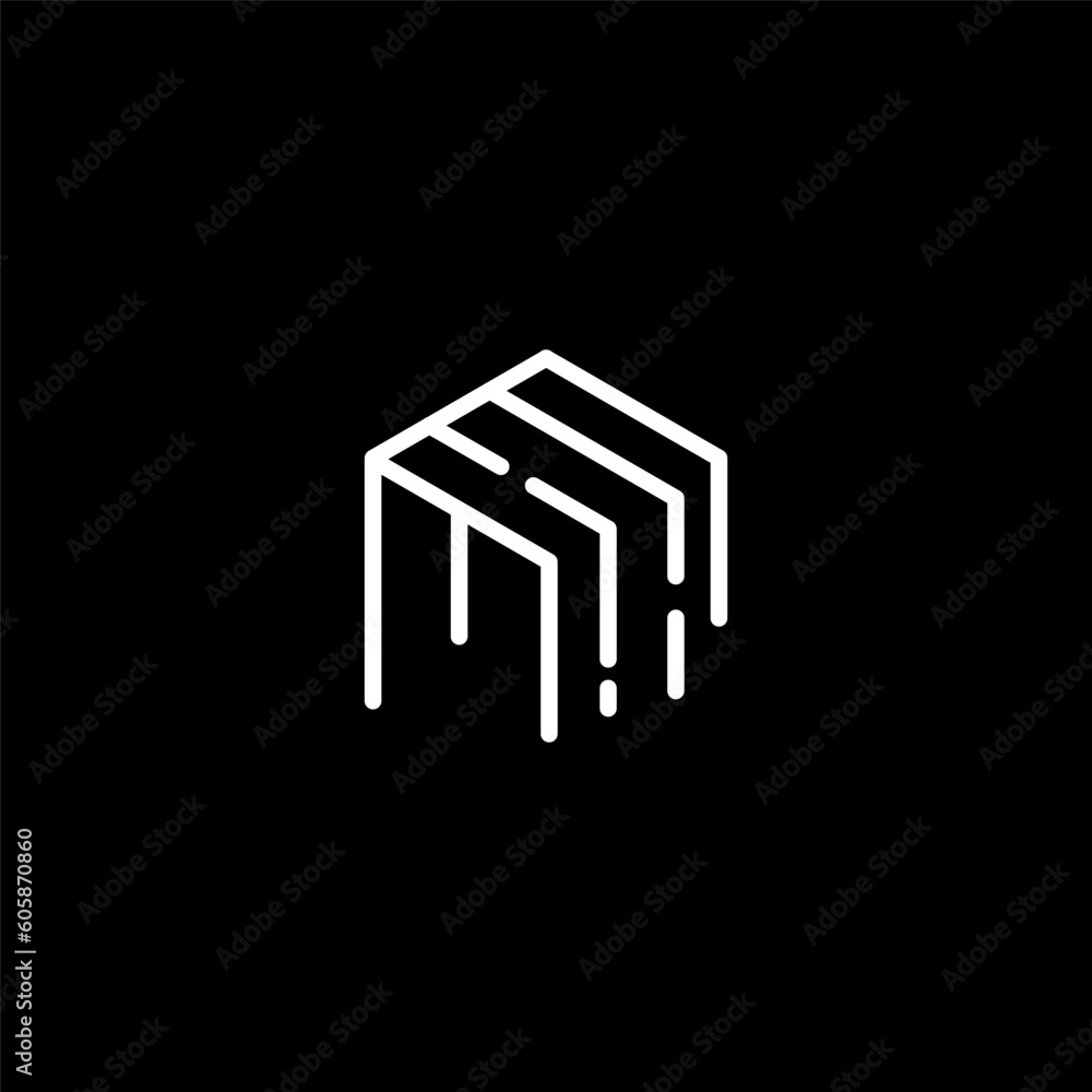 Letter H lineart logo vector Letter H lineart logo vector