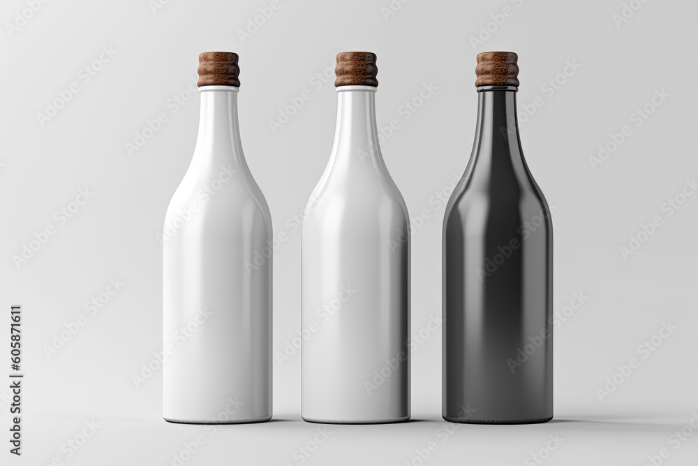 Water Bottle Mock-Up - set of Bottles. Blank Label Generative AI Water Bottle Mock-Up - set of Bottles. Blank Label Generative AI