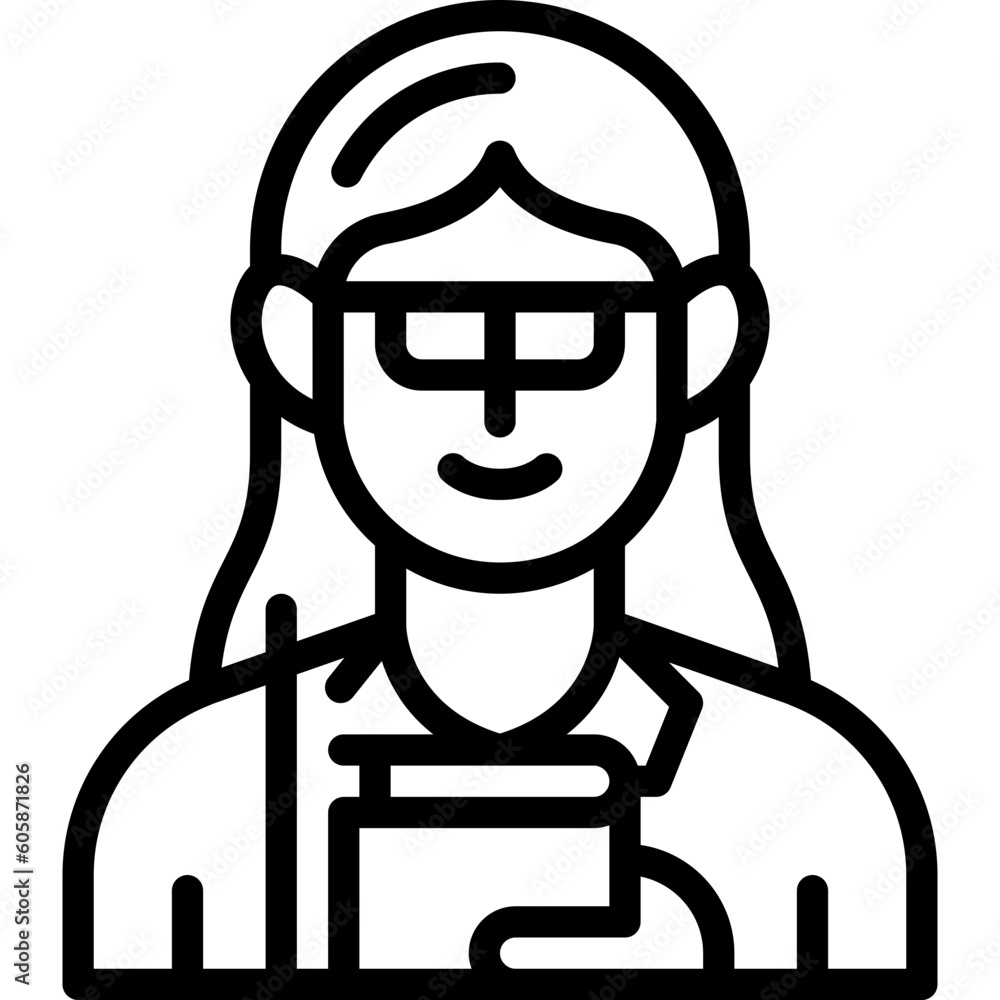 female teacher line icon