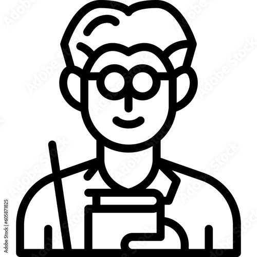 male teacher line icon