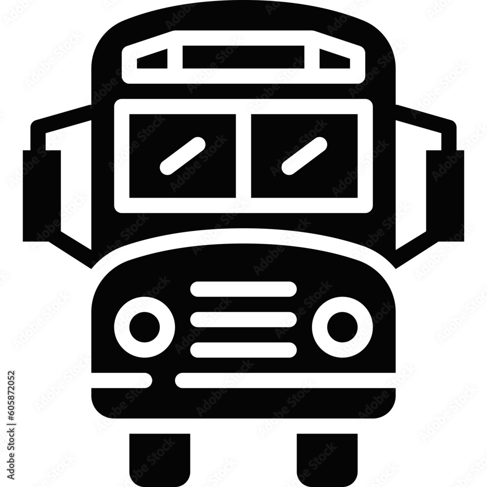 school bus solid icon school bus solid icon