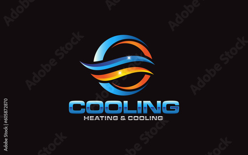 Illustration graphic vector of plumbing, heating, and cooling service company logo design template.