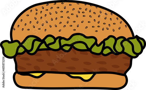 Lettuce Hamburger Illustration