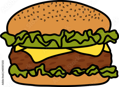 Fast Food Hamburger Illustration