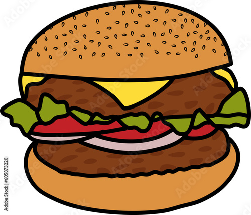 Beef Hamburger Illustration