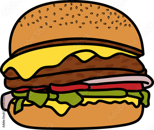 Snack Hamburger Illustration