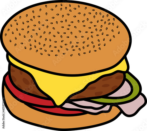 Cheese Hamburger Illustration