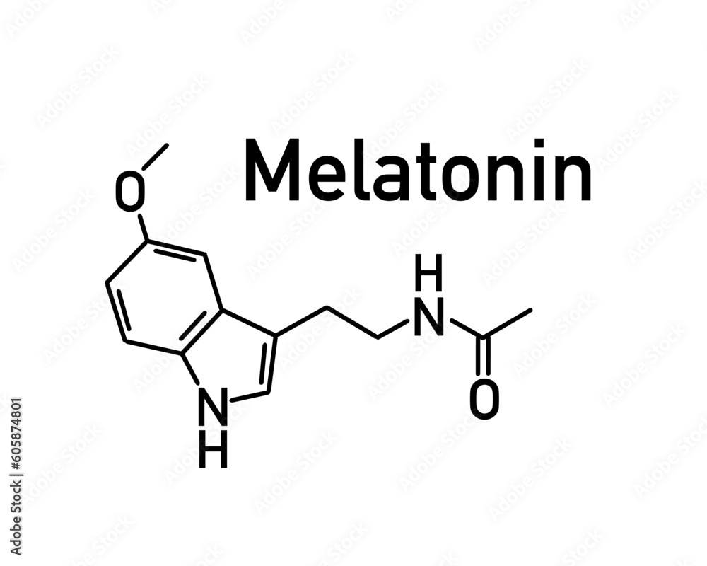 Chemical formula of melatonin. Vector illustration Chemical formula of melatonin. Vector illustration