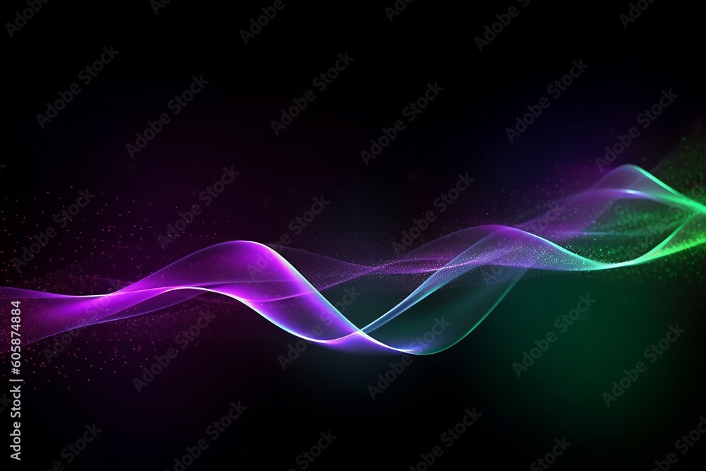 Rapid Data Flow: Neon Abstract Waves Creating a Futuristic Sci-Fi Atmosphere, Generative AI. Rapid Data Flow: Neon Abstract Waves Creating a Futuristic Sci-Fi Atmosphere, Generative AI.